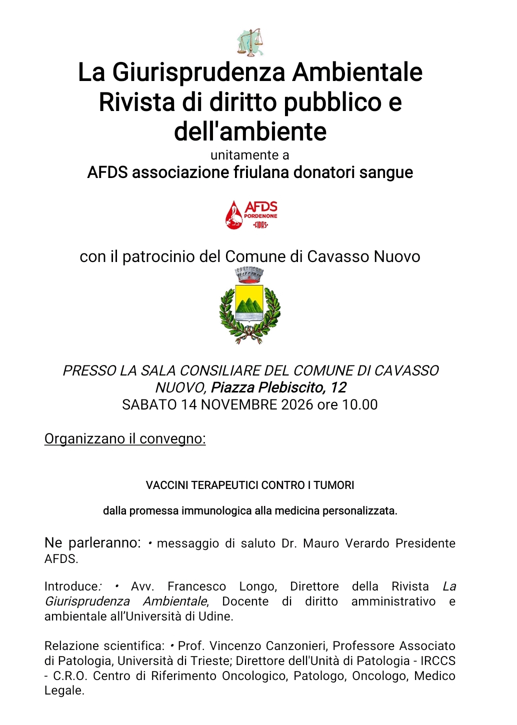 Convegno Medico-Scientifico sui Vaccini terapeutici Contro i Tumori
